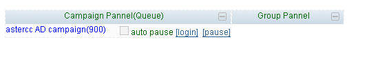 Log in the system page, enter the agent interface. Find the campaign pannel(Queue ) below the campaign corresponding to the queue number, and the two options, login, pause. After elected...